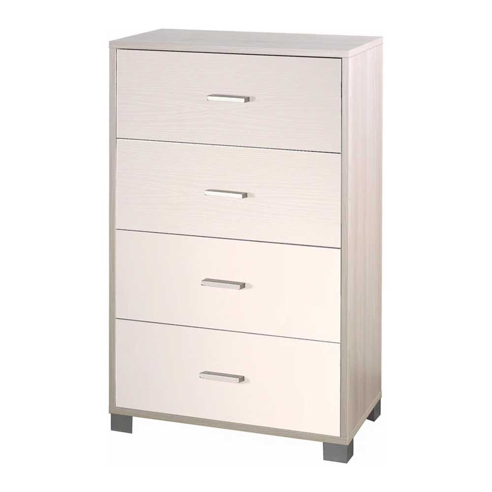 Mobile Cassettiera Verticale a 4 cassetti finitura Struttura Olmo Chiaro / Finitura Frontale Bianco Fiammato by Sarmog by CeramicStore | Lo specialista del tuo bagno