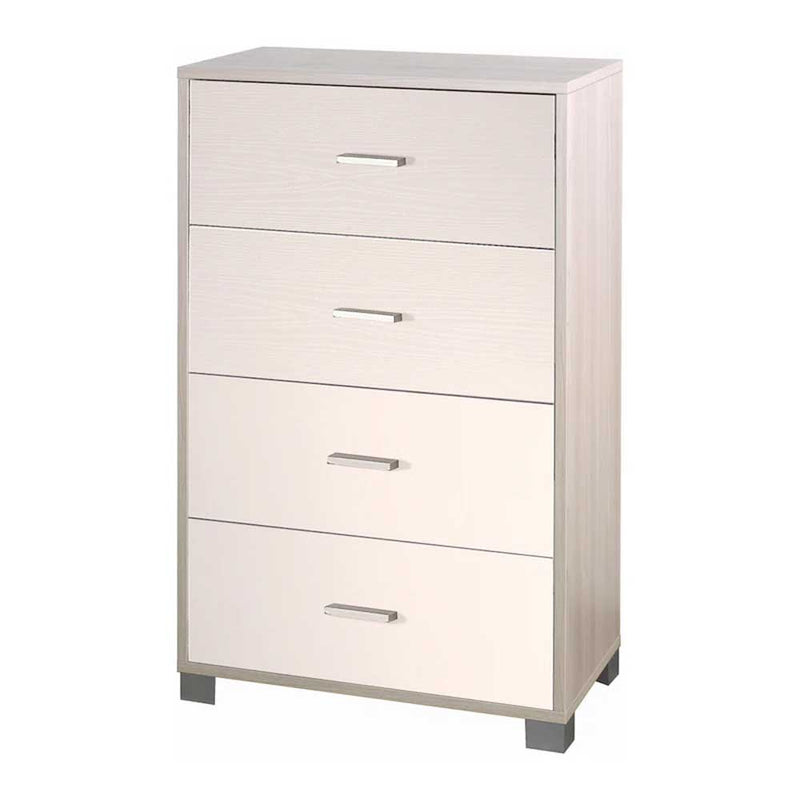 Mobile Cassettiera Verticale a 4 cassetti finitura Struttura Olmo Chiaro / Finitura Frontale Bianco Fiammato by Sarmog by CeramicStore | Lo specialista del tuo bagno