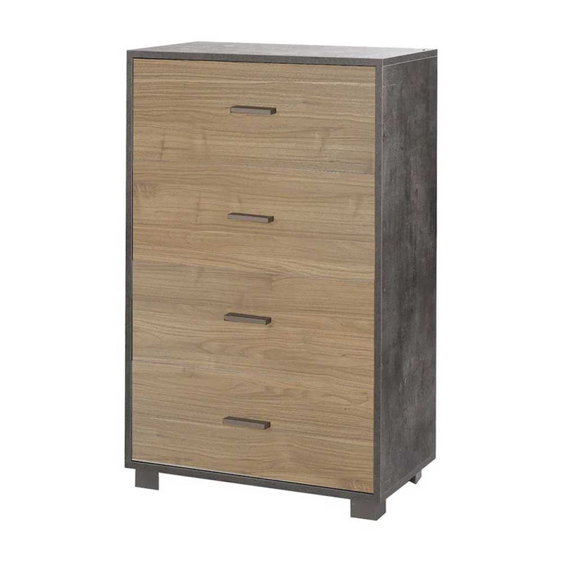 Mobile Cassettiera Verticale a 4 cassetti finitura Struttura Ossido Nero / Finitura Frontale Noce Stelvio by Sarmog by CeramicStore | Lo specialista del tuo bagno