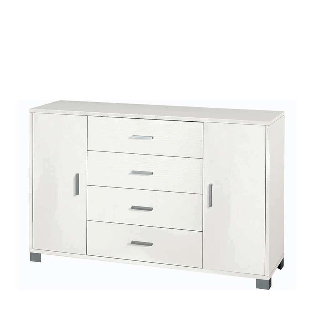Mobile Credenza a 2 ante e 4 cassetti finitura Struttura Bianco Fiammato / Finitura Frontale Bianco Fiammato by Sarmog by CeramicStore | Lo specialista del tuo bagno