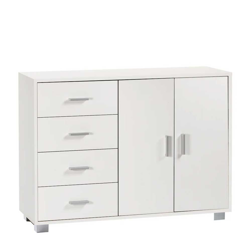 Mobile Credenza a 2 Ante e 4 cassetti finitura Struttura Bianco Fiammato / Finitura Bianco Fiammato by Sarmog by CeramicStore | Lo specialista del tuo bagno