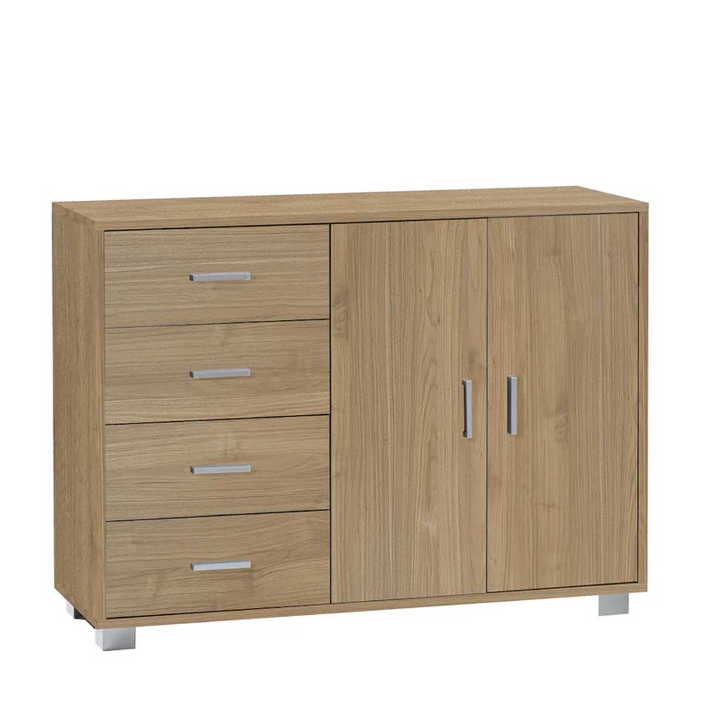 Mobile Credenza a 2 Ante e 4 cassetti finitura Struttura Noce Stelvio / Finitura Frontale Noce Stelvio by Sarmog by CeramicStore | Lo specialista del tuo bagno