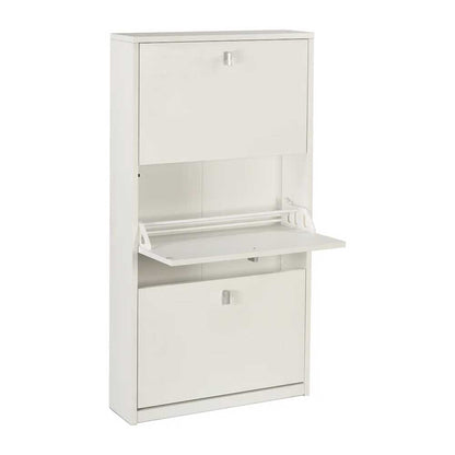 Elegante scarpiera a 3 ante con maniglia satinata finitura Bianco Fiammato by Sarmog by CeramicStore | Lo specialista del tuo bagno