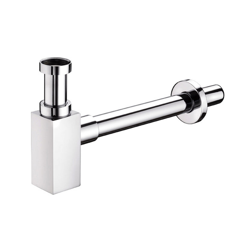 Sifone lavabo o bidet design quadrato in ottone PESANTE cromato 16-30 cm by CeramicStore | Lo specialista del tuo bagno