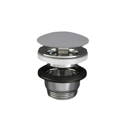 Piletta Free Flow con tappo tondo grigio opaco per lavabi Sensation senza troppo pieno by CeramicStore | Lo specialista del tuo bagno