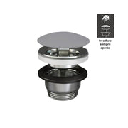 Piletta Free Flow con tappo tondo grigio opaco per lavabi Sensation senza troppo pieno by CeramicStore | Lo specialista del tuo bagno