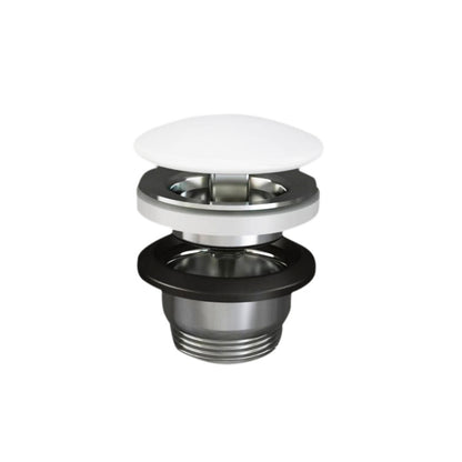 Piletta Free Flow con tappo tondo bianco opaco per lavabi Sensation senza troppo pieno by CeramicStore | Lo specialista del tuo bagno