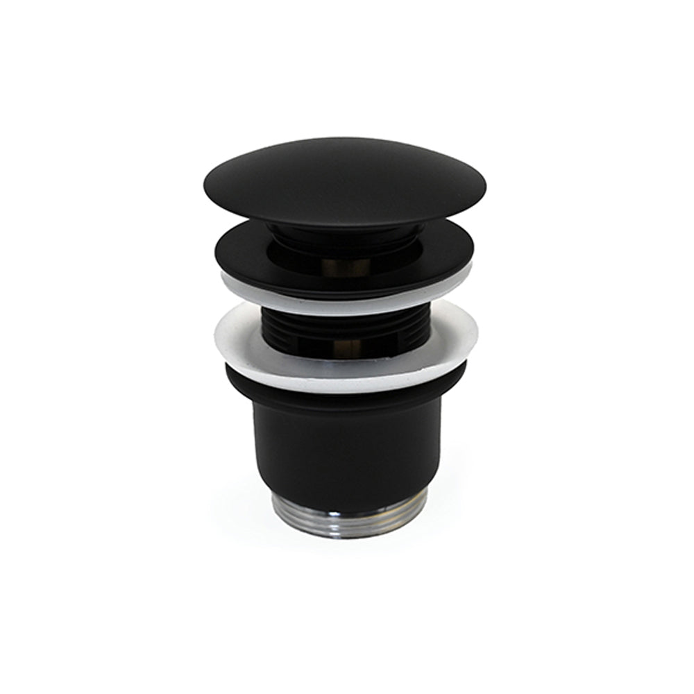 Piletta lavabo click-clack nero opaco in ottone senza troppo pieno by CeramicStore | Lo specialista del tuo bagno