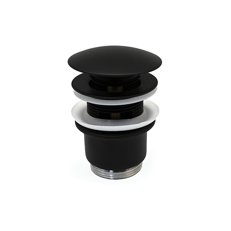 Piletta lavabo click-clack nero opaco in ottone senza troppo pieno by CeramicStore | Lo specialista del tuo bagno