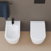 Coppia sanitari sospesi Ceramica Azzurra serie Aurea 55x36x33 cm con sedile soft-close - Bianco lucido