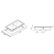 Lavello da cucina in acciaio inox con 2 vasche 86x50 cm by CeramicStore | Lo specialista del tuo bagno