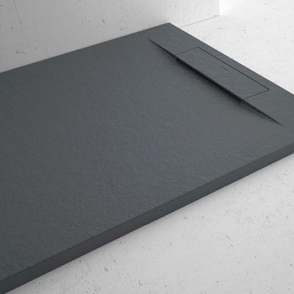 Piatto doccia in resina modello Titano 70x70 cm antracite effetto pietra by CeramicStore | Lo specialista del tuo bagno