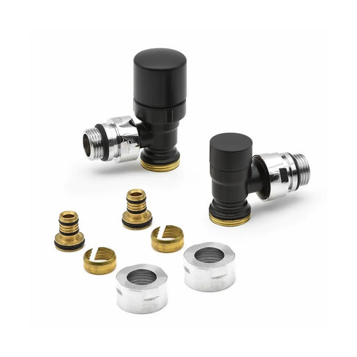 Kit valvola e detentore a squadra per connessioni standard e raccordi multistrato 16x2 mm - Nero Opaco by CeramicStore | Lo specialista del tuo bagno