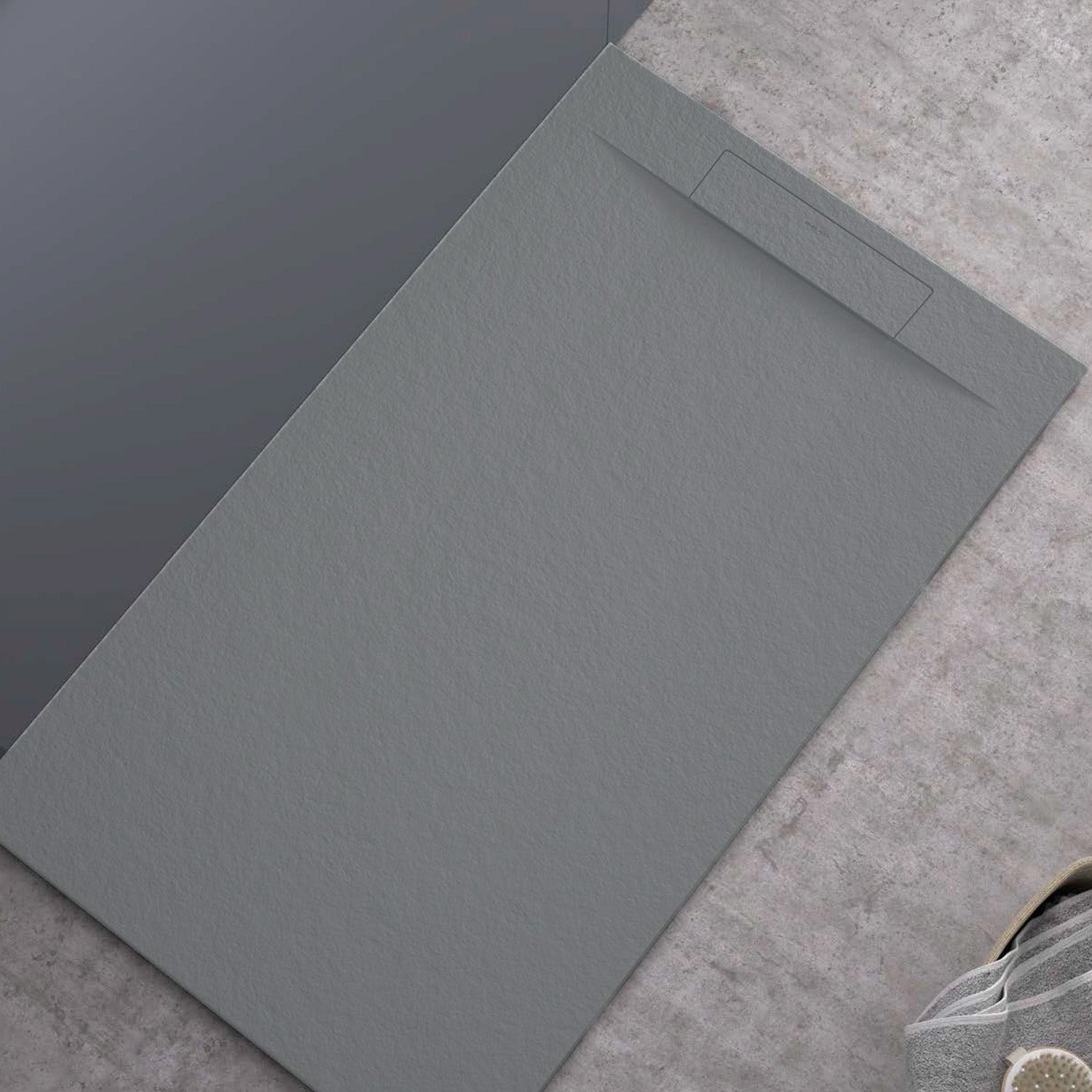 Piatto doccia in resina modello Titano 70x70 cm grigio scuro effetto pietra by CeramicStore | Lo specialista del tuo bagno