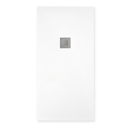 Piatto doccia effetto pietra modello Tenerife 80x100 Bianco colorato in massa e pieno Piletta NON inclusa by CeramicStore | Lo specialista del tuo bagno