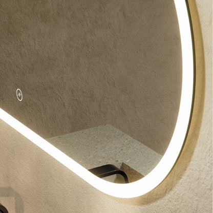 Specchio ovale doppia illuminazione Eterea 80x40 con antifog e 3 tonalità di luce by CeramicStore | Lo specialista del tuo bagno