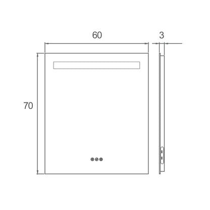 Specchio doppia illuminazione Eterea 60x70 con antifog manuale e 3 tonalità di luce by CeramicStore | Lo specialista del tuo bagno