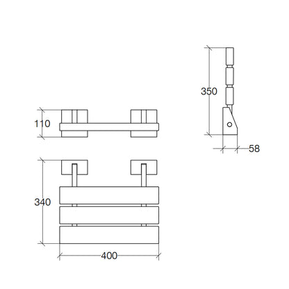 Sedile doccia in teak con supporti a muro in acciaio inox lucido Lineabeta Scagni. Portata 130 Kg by CeramicStore | Lo specialista del tuo bagno