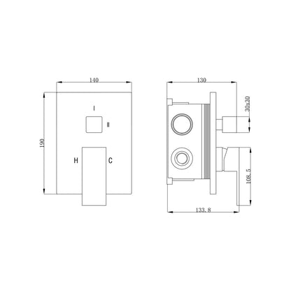 Miscelatore incasso 2 vie con easy box e cartuccia 40 nichel opaco by CeramicStore | Lo specialista del tuo bagno