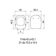 Sedile wc in termoindurente per GSI vaso serie X2  cm cerniere regolabili