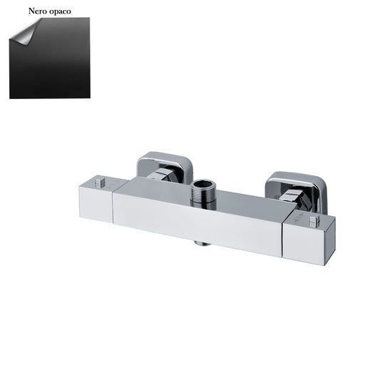 Termostatico doccia esterno quadro con deviatore nero by CeramicStore | Lo specialista del tuo bagno