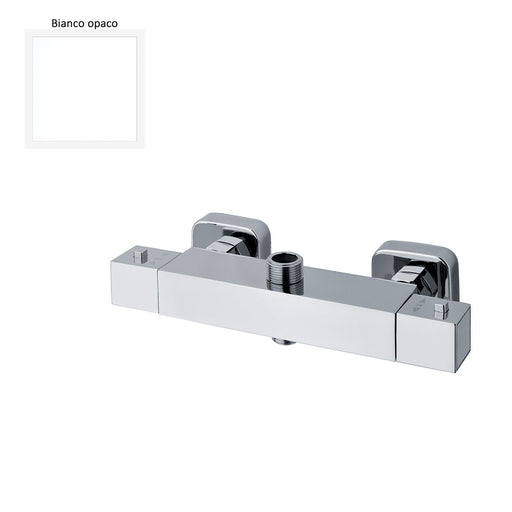 Termostatico doccia esterno quadro con deviatore bianco by CeramicStore | Lo specialista del tuo bagno