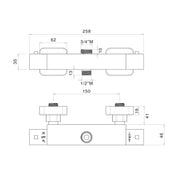 Termostatico doccia esterno quadro con deviatore oro spazzolato by CeramicStore | Lo specialista del tuo bagno