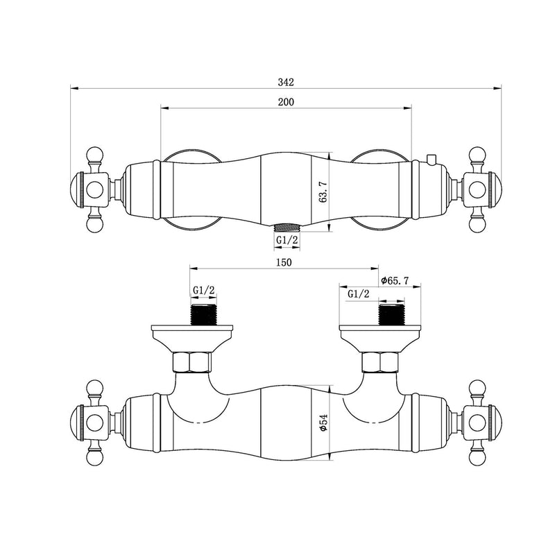 Termostatico doccia con deviatore e attacco 1/2M old style by CeramicStore | Lo specialista del tuo bagno