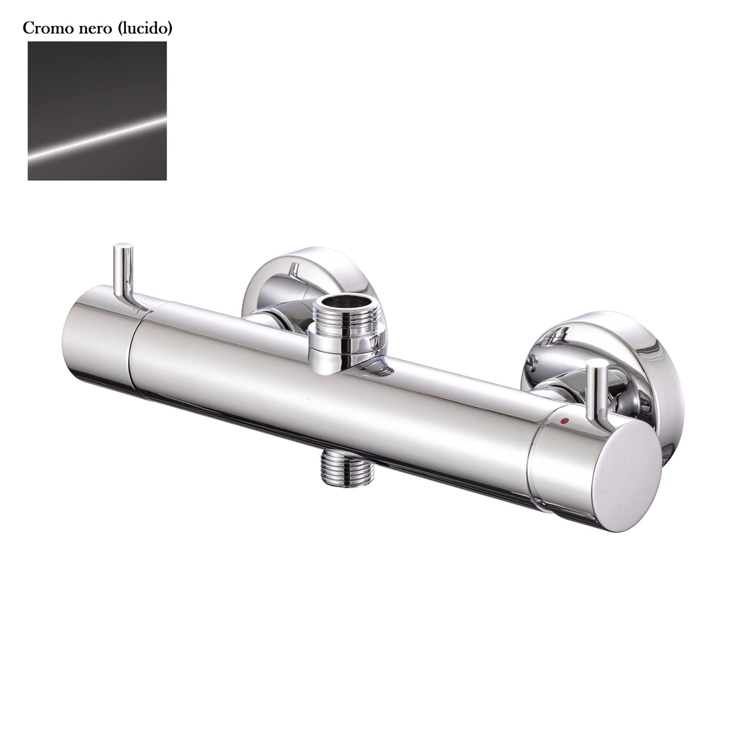 Miscelatore doccia esterno con cartuccia 35mm e deviatore cromo nero by CeramicStore | Lo specialista del tuo bagno