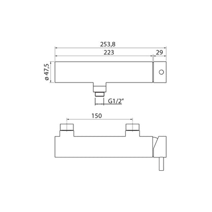 Miscelatore doccia esterno con cartuccia 40mm by CeramicStore | Lo specialista del tuo bagno