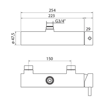 Miscelatore doccia esterno con cartuccia 35mm e attacco 3/4M by CeramicStore | Lo specialista del tuo bagno