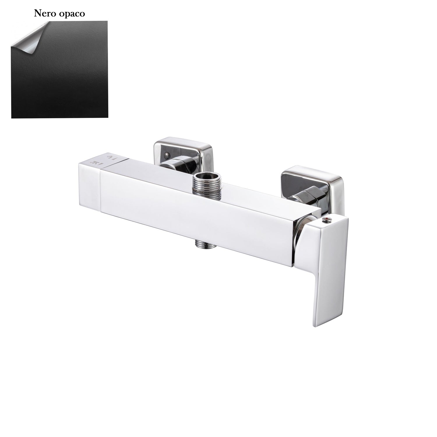 Miscelatore doccia esterno squadrato con cartuccia 35mm e deviatore nero by CeramicStore | Lo specialista del tuo bagno