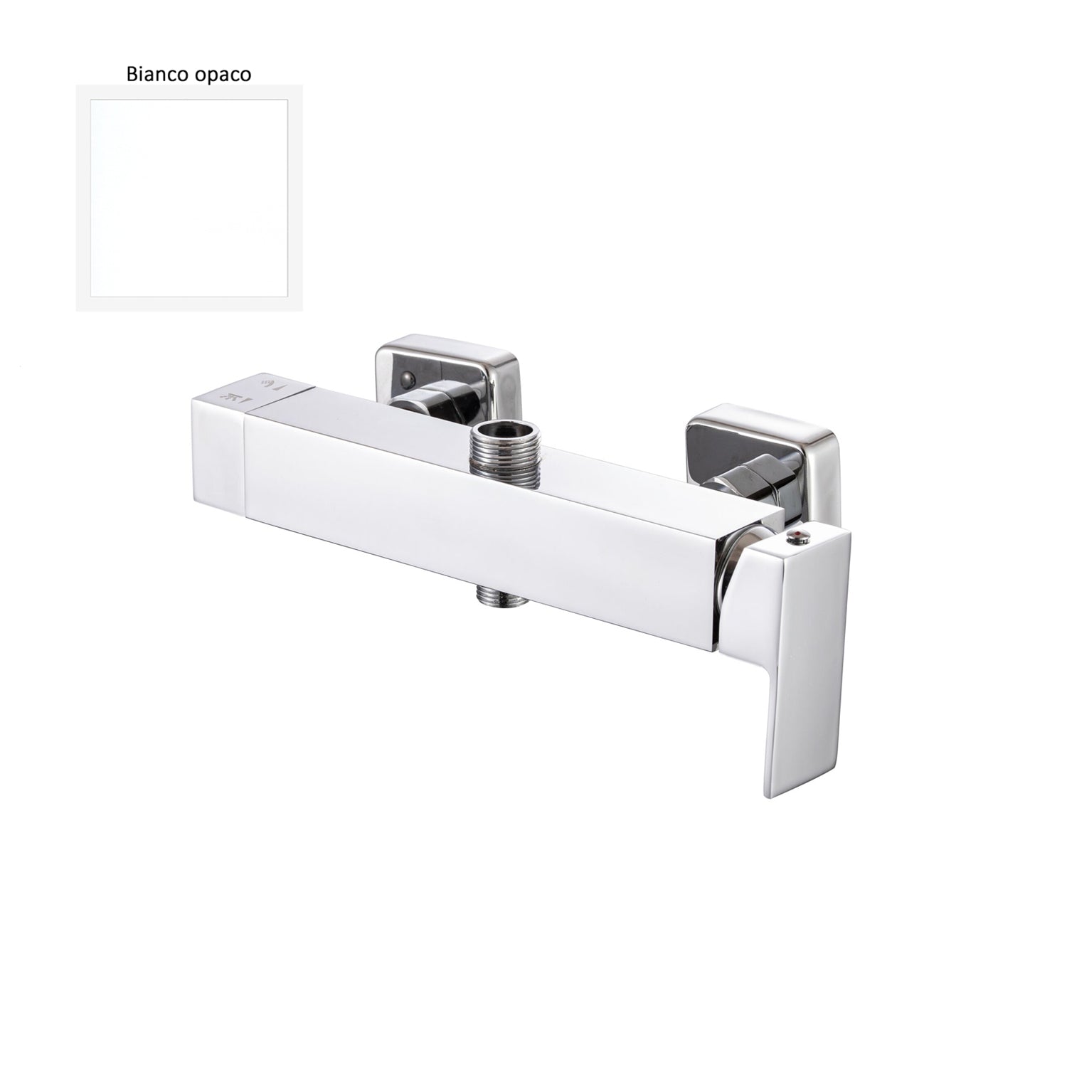 Miscelatore doccia esterno squadrato con cartuccia 35mm e deviatore bianco by CeramicStore | Lo specialista del tuo bagno