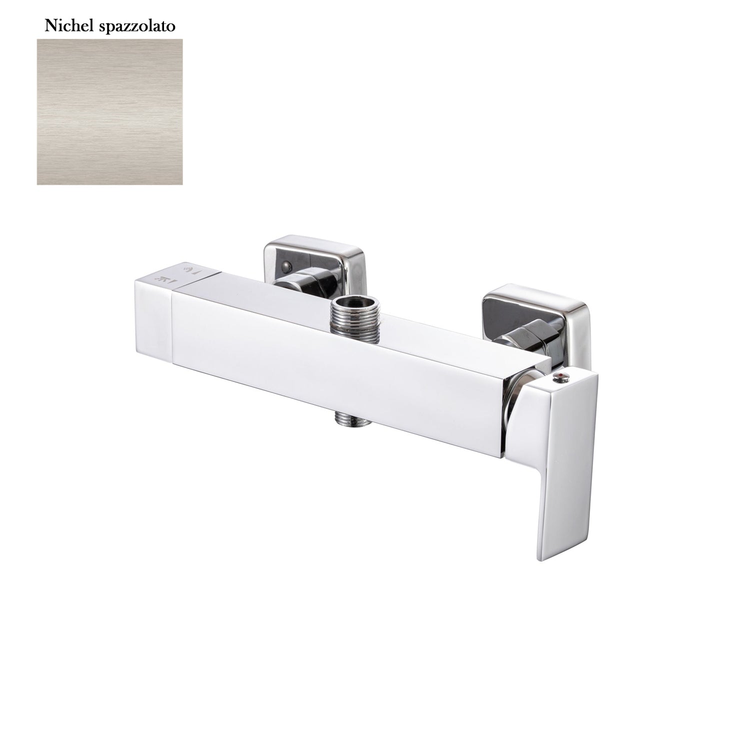 Miscelatore doccia esterno squadrato con cartuccia 35mm e deviatore nichel opaco by CeramicStore | Lo specialista del tuo bagno