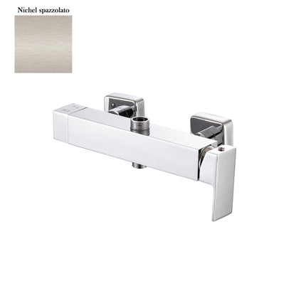 Miscelatore doccia esterno squadrato con cartuccia 35mm e deviatore nichel by CeramicStore | Lo specialista del tuo bagno