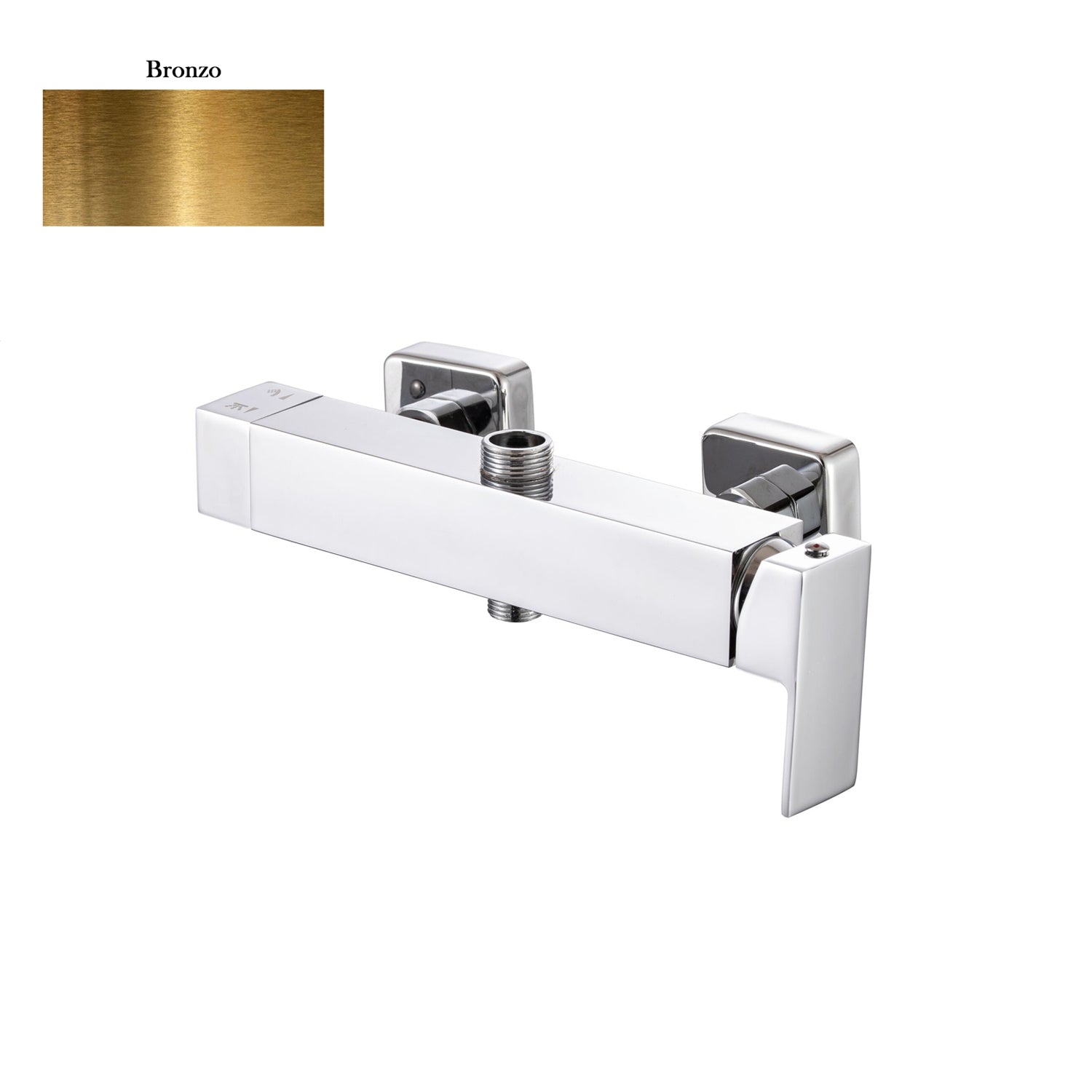 Miscelatore doccia esterno squadrato con cartuccia 35mm e deviatore bronzo by CeramicStore | Lo specialista del tuo bagno