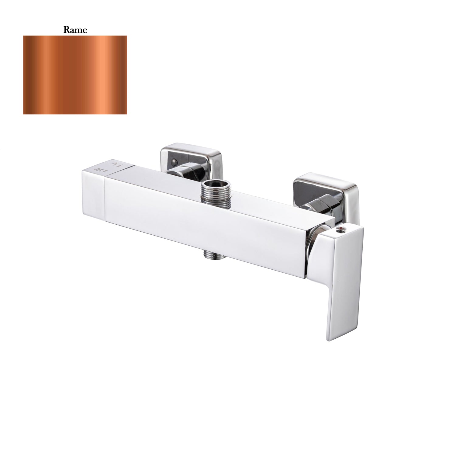 Miscelatore doccia esterno squadrato con cartuccia 35mm e deviatore rame by CeramicStore | Lo specialista del tuo bagno