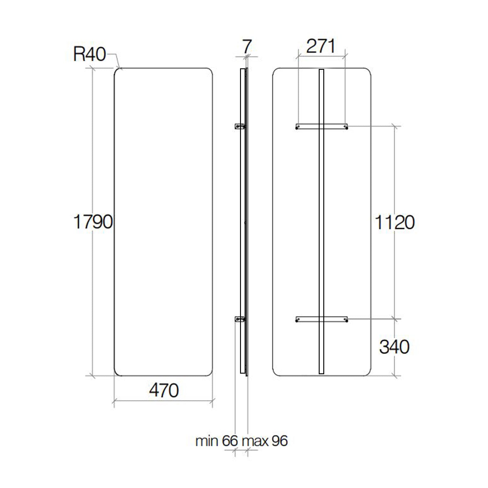 Termoarredo elettrico a muro in acciaio al carbonio collezione Caligo di Lineabeta colore antracite cm 47x179 by CeramicStore | Lo specialista del tuo bagno