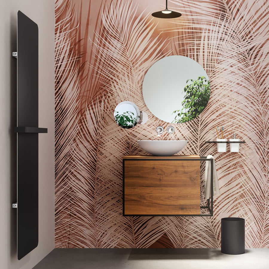 Termoarredo elettrico a muro in acciaio al carbonio collezione Caligo di Lineabeta colore nero cm 47x179 by CeramicStore | Lo specialista del tuo bagno
