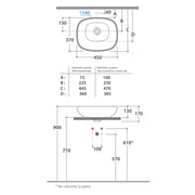 Lavabo da Appoggio 45X37 Ceramica Globo Stockholm  LA045.BI