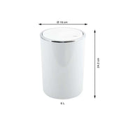 Elegante Pattumiera ribaltabile modello MIKA capienza 6L colore Bianco by CeramicStore | Lo specialista del tuo bagno