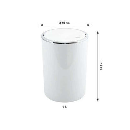 Elegante Pattumiera ribaltabile modello MIKA capienza 6L colore Bianco by CeramicStore | Lo specialista del tuo bagno