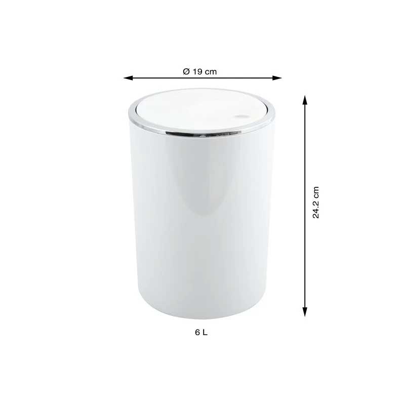 Elegante Pattumiera ribaltabile modello MIKA capienza 6L colore Bianco by CeramicStore | Lo specialista del tuo bagno