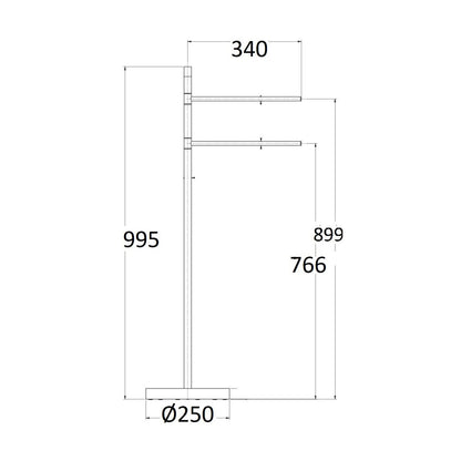 Portasalviette da pavimento in ottone altezza 100cm by CeramicStore | Lo specialista del tuo bagno