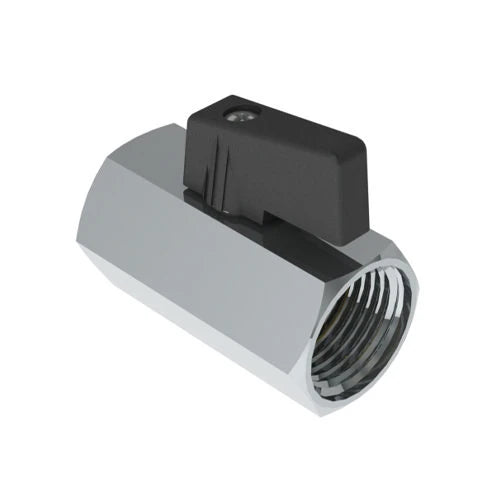 Valvola minisfera ff con leva nera 3/8