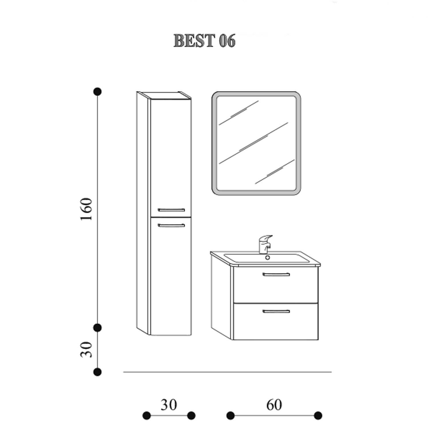Mobile bagno sospeso modello Best06 cm 90x190x46 laccato lucido bianco by CeramicStore | Lo specialista del tuo bagno