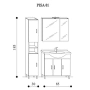 Mobile bagno a terra 115 cm modello Pisa01 laccato lucido bianco by CeramicStore | Lo specialista del tuo bagno