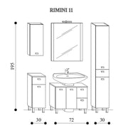 Mobile bagno a terra modello Rimini11 cm 132x195x43,5 laccato lucido bianco by CeramicStore | Lo specialista del tuo bagno