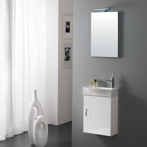 Mobile bagno sospeso Mini42 cm42x190x29,5 laccato lucido bianco by CeramicStore | Lo specialista del tuo bagno