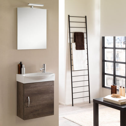 Mobile bagno sospeso Mini42 cm 42x190x29,5 rovere scuro by CeramicStore | Lo specialista del tuo bagno